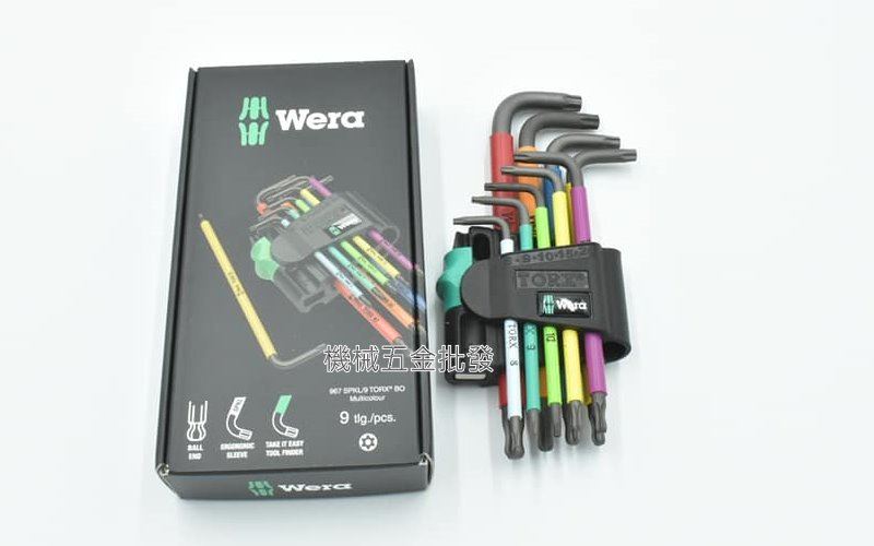 德國 Wera 967 SPKL/9 TORX BOMulticolo星型中空球頭扳手9支組,手工具