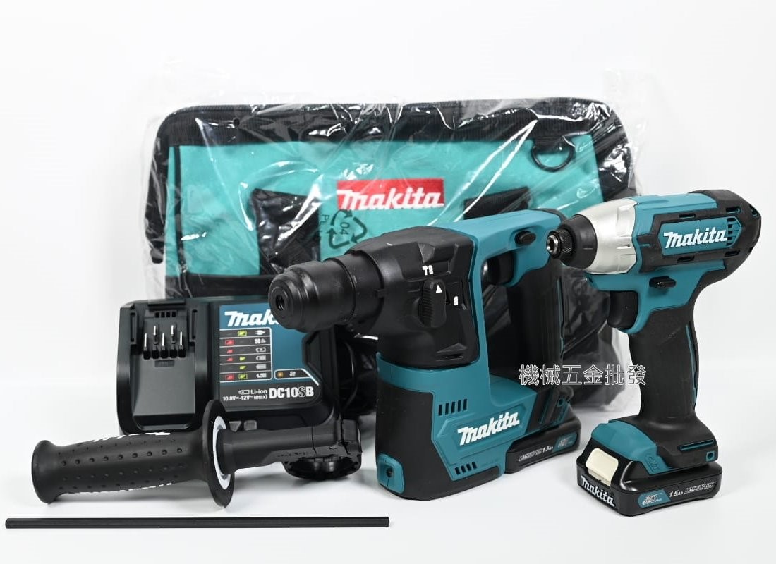 makita {牧田} CLX220SX1 12V雙機組TD110D衝擊起子機+HR140D充電式電鎚,電動工具