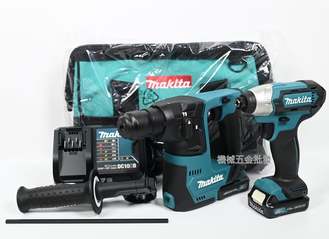 makita {牧田} CLX220SX1 12V雙機組TD110D衝擊起子機+HR140D充電式電鎚,電動工具