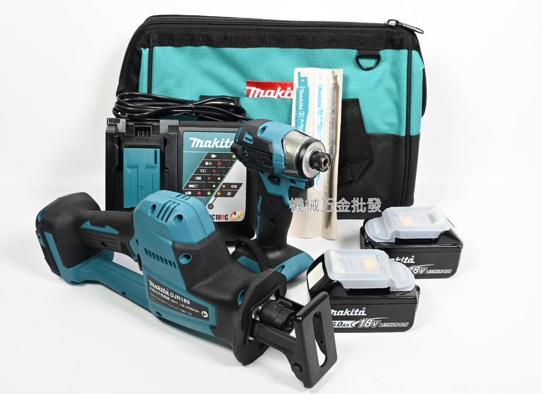  makita {牧田} DLX2525GX2 18V雙機組 DTD173Z起子機+DJR189Z軍刀鋸,電動工具