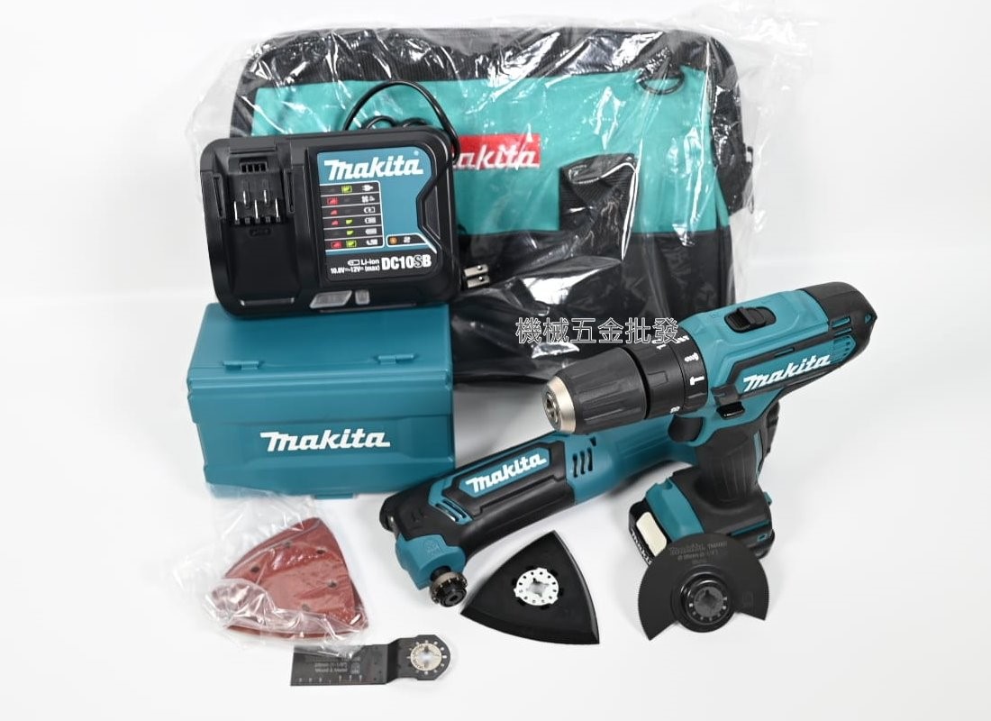 MAKITA  {牧田} CLX203SX4雙機組 HP331Z電鑽+TM30D磨切機 12V超值雙機組,電動工具