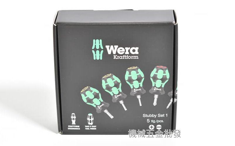 wera {德國} Stubby Set 1 大頭一字/十字起子套裝組 5支組,手工具