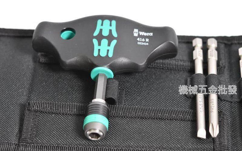 wera  {德國} KK400 T型手柄 帶可快速裝卸Rapidaptor接頭 長度89mm 起子頭附收納包,手工具