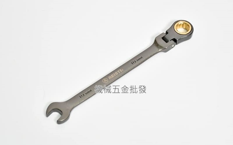  REISTI {瑞士釘} 搖頭式棘輪梅花扳手 高扭力黑金鋼鍍鎳扳手,手工具