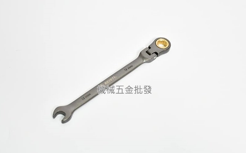  REISTI {瑞士釘} 搖頭式棘輪梅花扳手 高扭力黑金鋼鍍鎳扳手,手工具