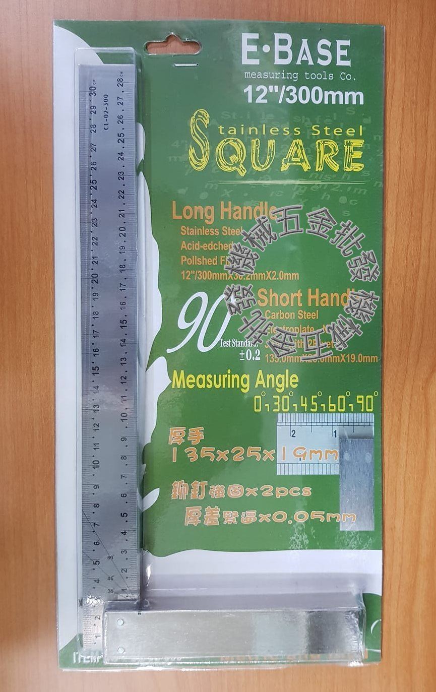 木工工具 E-BASE 12"/300mm 90度角尺 直角尺 固定尺,木工工具