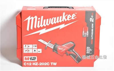 Milwaukee {米沃奇} C12 HZ-202C 12V充電式軍刀鋸 雙2.0A電池