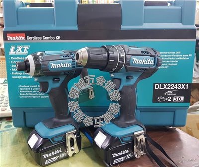 MAKITA {牧田} DLX2243X1 充電式雙機組 DTD149衝擊起機+DHP482震動電鑽