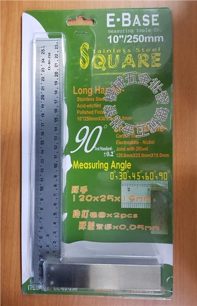 木工工具  E-BASE 10"/250mm 90度角尺 直角尺 固定尺