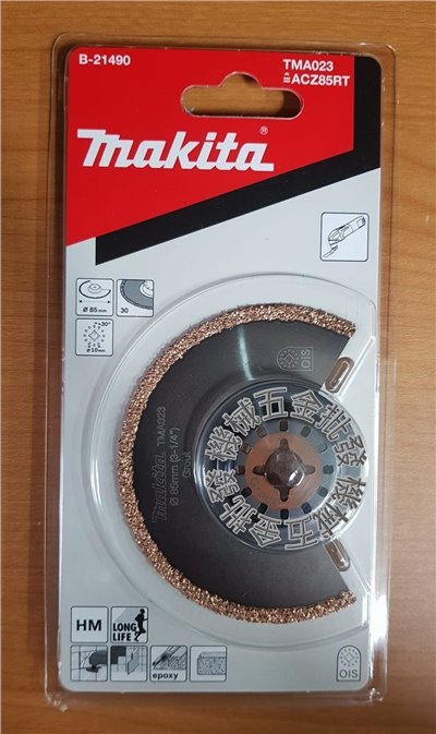  MAKITA   {牧田} TMA023 磨切機專用碳化鎢磨礫#30鋸片 適合清除牆壁磁磚接縫 B-21490
