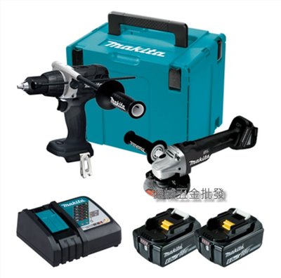 makita {牧田} DGA404BJX3 18V無刷雙機組 DGA404砂輪機+DHP48震動電鑽 18V雙電